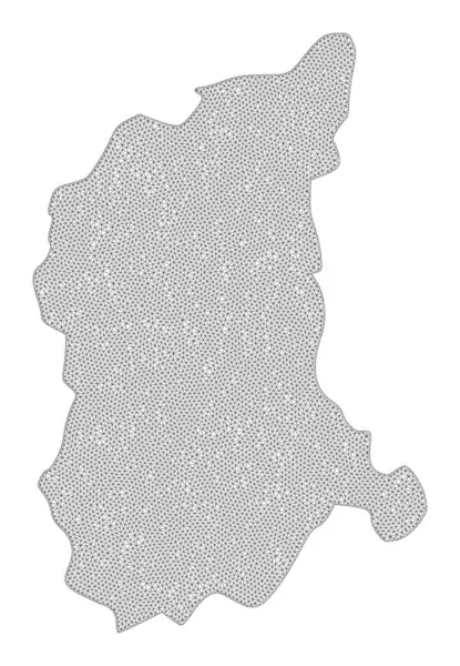 Malha de armação de arame poligonal Mapa Raster de alta resolução da província de Lubusz Abstrações — Fotografia de Stock