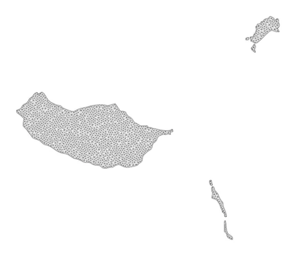 Polygonal 2D Mesh High Detail Raster Map of Madeira Islands Abstractions — Stock fotografie