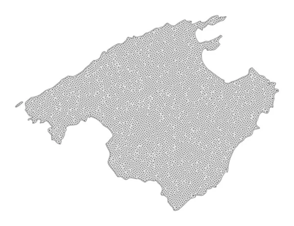 Polygonal Wire Frame Mesh High Detail Raster Map of Majorca Abstractions — Stock Photo, Image