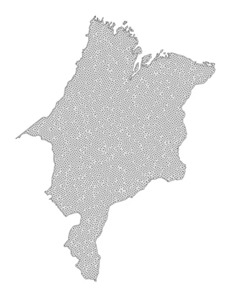 Mnohoúhelníková síťová síť s vysokým rozlišením rastrová mapa Maranhao State Abstractions — Stock fotografie