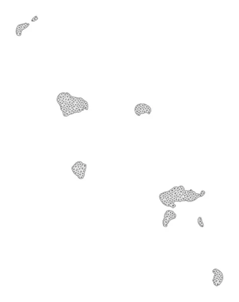 Polygonales Netzwerknetz Hochauflösende Raster-Karte der Marquesas-Inseln Abstraktionen — Stockfoto
