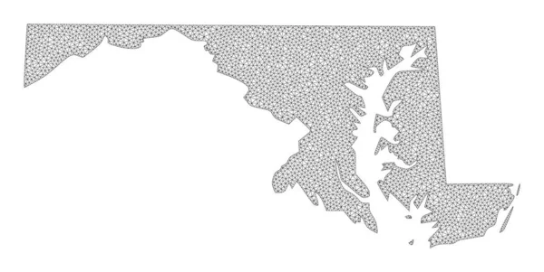 Malla de red poligonal Mapa de trama de alta resolución de las abstracciones del estado de Maryland —  Fotos de Stock