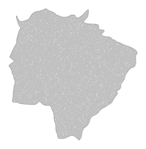 Polygonal Network Mesh High Detail Raster Map of Mato Grosso Do Sul State Abstractions — Stock Photo, Image