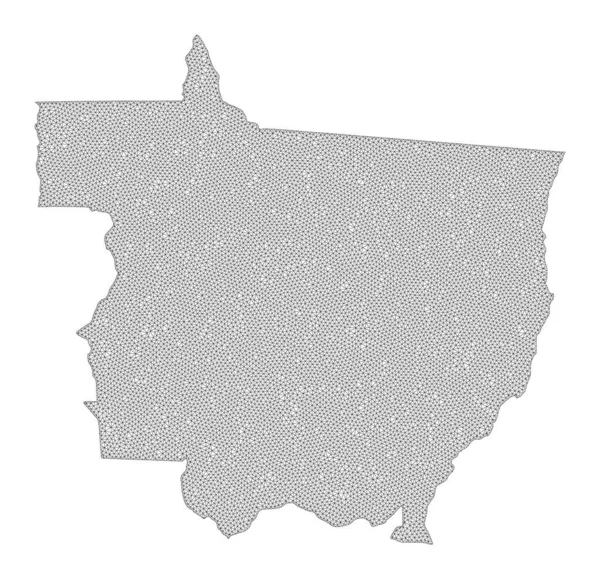 Malha de armação de arame poligonal Mapa de argamassa de alta resolução de abstrações do estado de Mato Grosso — Fotografia de Stock