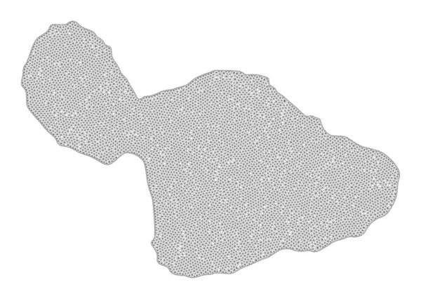 Polygonal 2D Mesh High Resolution Raster Mapa streszczeń Maui Island — Zdjęcie stockowe