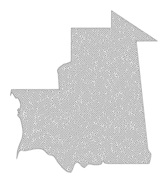 폴리곤 와이어 Frame Mesh High Detail Raster Map of Mauritania Abstractions — 스톡 사진