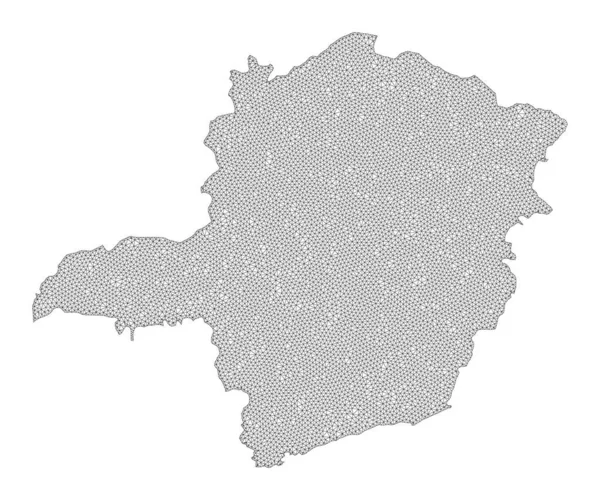 Malha de Carcaça Poligonal Mapa de Raster de Alta Resolução de Minas Gerais — Fotografia de Stock