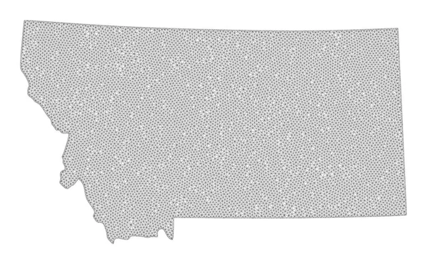 Malla de marco de alambre poligonal Mapa de trama de alto detalle de las abstracciones del estado de Montana — Foto de Stock