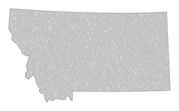 蒙大拿州摘要的多边形线框网状高细节栅形图 — 图库照片