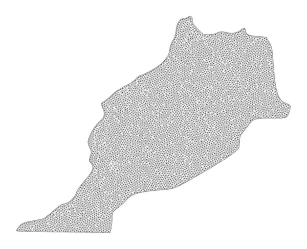 Polygonal Wire Frame Mesh Nagy felbontású Raster Map of Morocco Abstractions — Stock Fotó