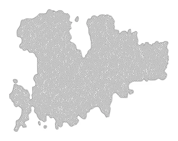 Polygonal 2D Mesh Nagy felbontású Raster Map of Mykonos Island Abstractions — Stock Fotó