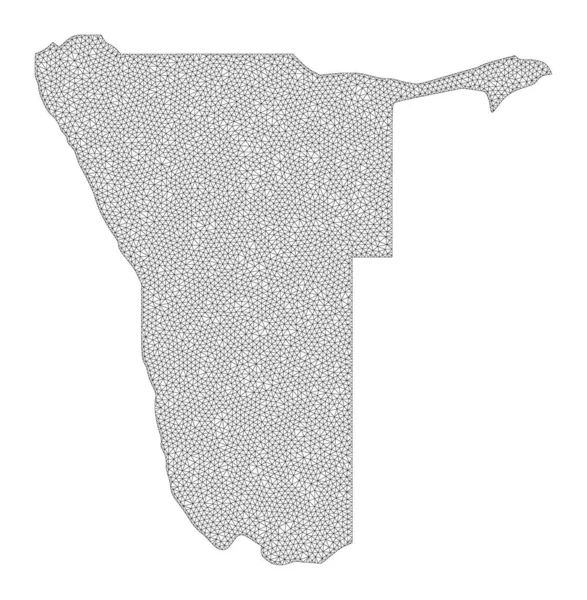 Polygonal 2D Mesh High Detail Raster Karta över Namibia Abstraktioner — Stockfoto