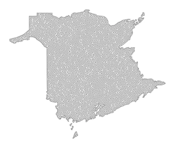ニューブランズウィック州の多角形ワイヤフレームメッシュ高詳細ラスターマップ概要 — ストック写真