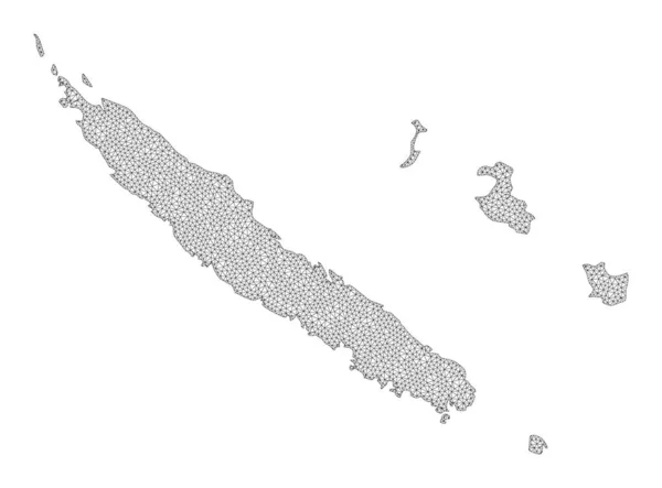 Polygonal Wire Frame Mesh High Resolution Raster Map of New Caledonia Abstractions — Stock Photo, Image