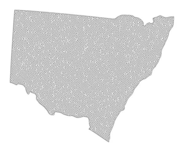 Polygonal Carcass Mesh High Detail Raster Map of New South Wales Abstractions — Stock fotografie