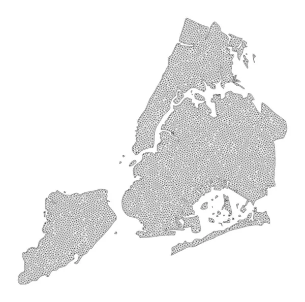 Çokgen 2D Yüksek Çözünürlüklü New York Şehir Soyutlamalarının Raster Haritası — Stok fotoğraf