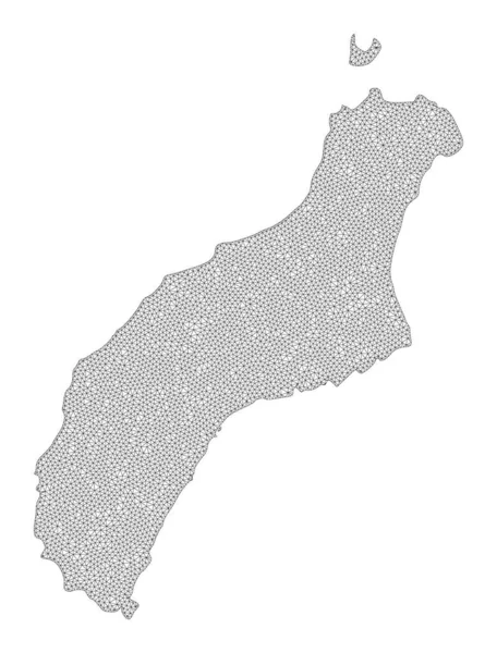 Polygerol Carcass Mesh High Detail Raster Map of Niihau Island Abstractions — 스톡 사진