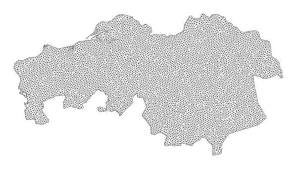 Polygonal Wire Frame Mesh High Detail Raster Map of North Brabant Province Abstractions — Stockfoto