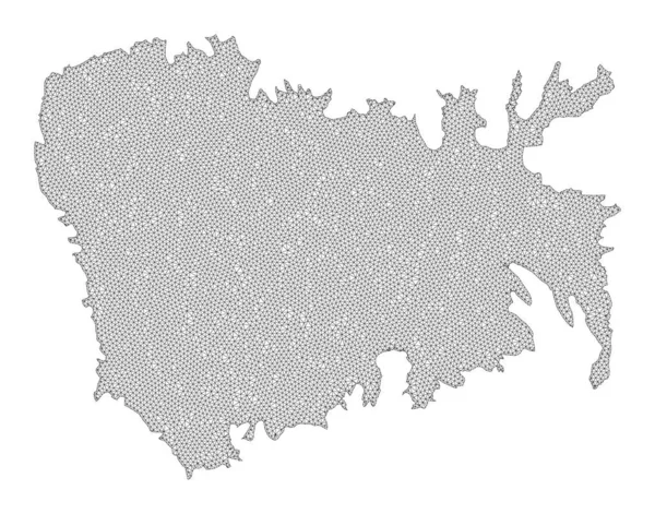 Polygonal Wire Frame Mesh High Detail Raster Map of Nuku Hiva Island Abstractions — Stock Fotó