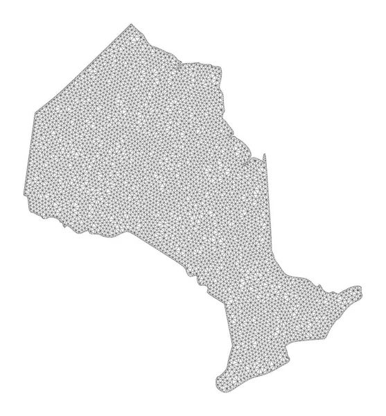 Polygonal 2D Mesh High Detail Raster Map of Ontario Province Abstractions — Stock fotografie