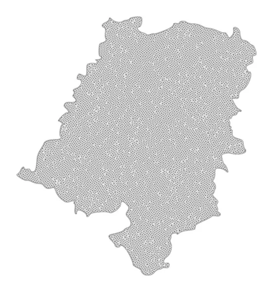 Многоугольная 2D сетка высокой детализации Растровая карта Опольской области — стоковое фото