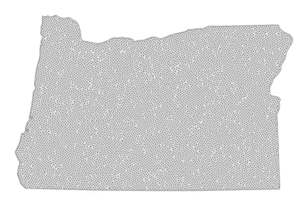 Malla de marco de alambre poligonal Mapa de trama de alto detalle de las abstracciones estatales de Oregon — Foto de Stock