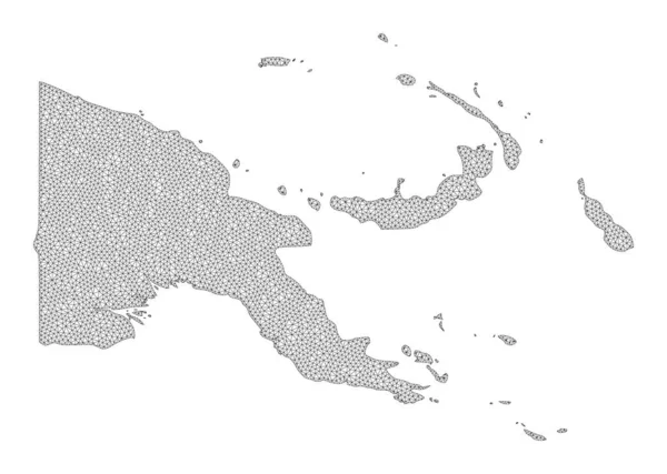 Polygonal Wire Frame Mesh High Resolution Raster Map of Papua New Guinea Abstractions — Stock Photo, Image