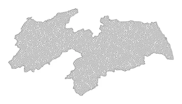 Paraiba州摘要的多边形Carcass Mesh High Detail Raster地图 — 图库照片