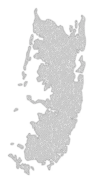 Polygonaal netwerk Mesh Raster Map met hoge resolutie van Pemba Island Abstracties — Stockfoto