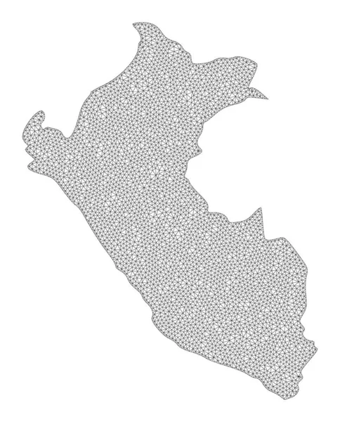Malla de marco de alambre poligonal Mapa de trama de alto detalle de Perú Abstracciones — Foto de Stock