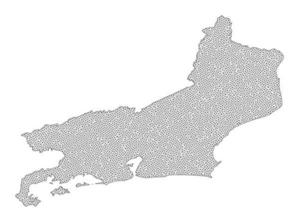 폴리곤 와이어 Frame Mesh High Resolution Raster Map of Piaui State Abstractions — 스톡 사진