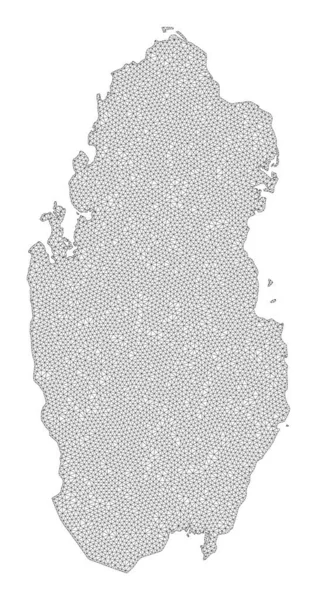 Malha de armação de arame poligonal Mapa mais rápido de abstrações do Qatar — Fotografia de Stock