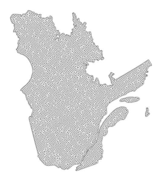 Polygonal Carcass Mesh High Detail Raster Map of Quebec Province Abstractions — Stock Photo, Image