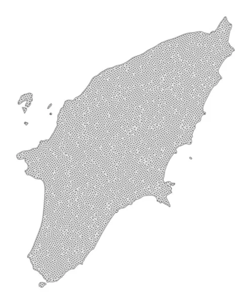 Polygonal Wire Frame Mesh High Detail Raster Map of Rhodes Island Streszczenia — Zdjęcie stockowe