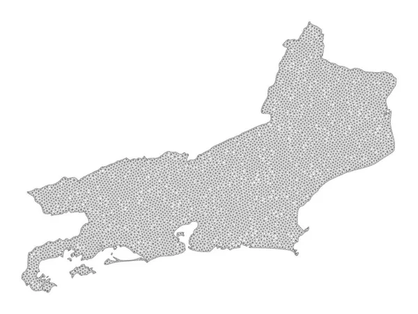 Malla de canal poligonal Mapa de trama de alta resolución de las abstracciones del estado de Río de Janeiro —  Fotos de Stock