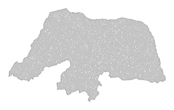 Polygonale 2D Mesh Raster Map met hoge resolutie van Rio Grande Do Norte State Abstractions — Stockfoto