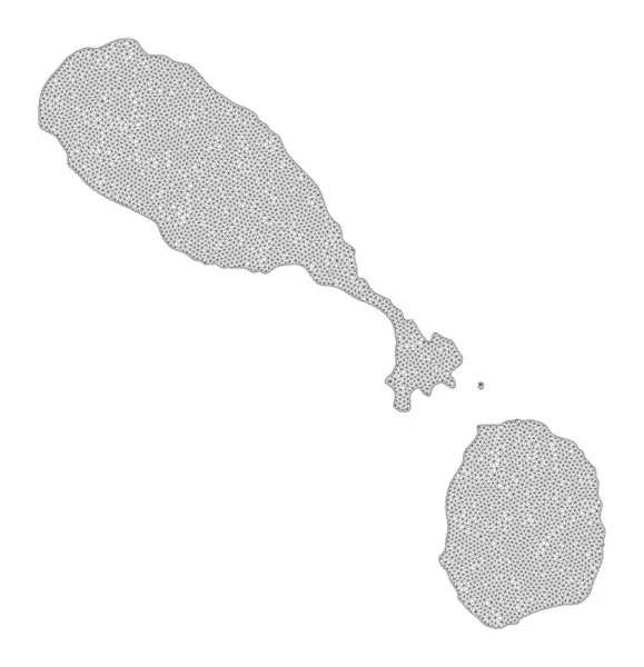 Форма багатокутного дроту Mesh High Resolution Map of Saint Kitts and Nevis Abstractions — стокове фото