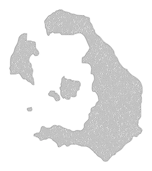 Polygonal 2D Mesh High Detail Raster Karta över Santorini Island Abstraktioner — Stockfoto