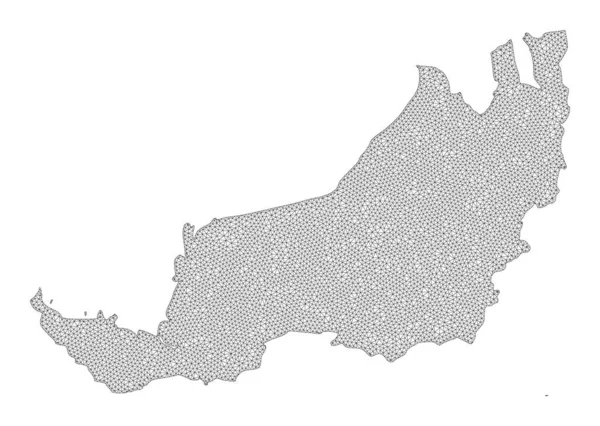 Malha de armação de arame poligonal mapa de raster de alto detalhe de abstrações de Sarawak — Fotografia de Stock