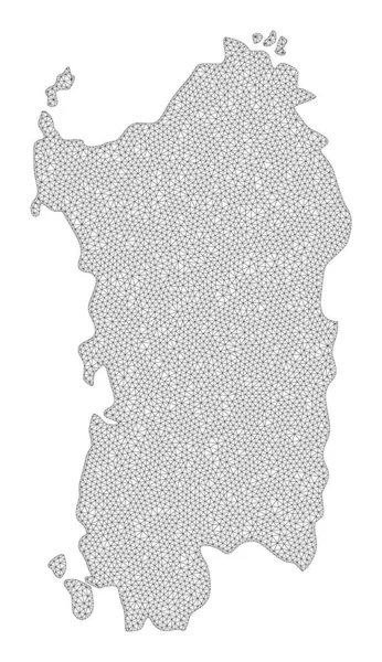 Malha de armação de arame poligonal Mapa Raster de alta resolução da região da Sardenha Abstrações — Fotografia de Stock