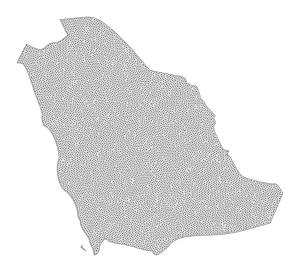 Polygonal Network Mesh High Detail Raster Map of Saudi Arabia Abstractions — 图库照片