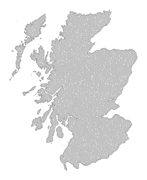 Polygonale 2D Mesh Raster Map met hoge resolutie van Schotland Abstracties — Stockfoto