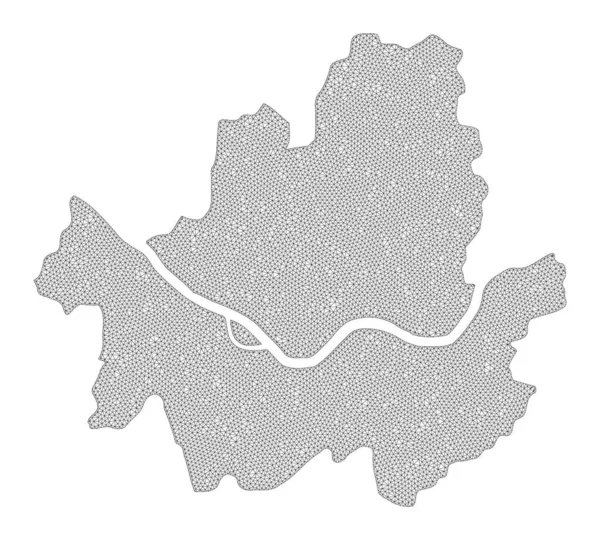Многоугольный каркас сетки высокой детализации Растровая карта Сеульского муниципалитета Абстракции — стоковое фото