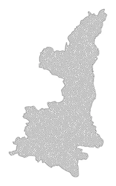 Растровая карта провинции Шэньси с высоким разрешением полигональной сетки из проволоки — стоковое фото