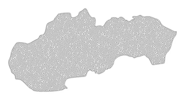 Red poligonal de malla Mapa de trama de alta resolución de Eslovaquia Abstracciones — Foto de Stock