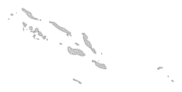 Polygonal Wire Frame Mesh High Resolution Raster Map of Solomon Islands Abstractions — Stock Photo, Image