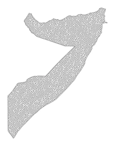 Polygonal 2D Mesh High Resolution Raster Map of Somalia Abstractions — 图库照片