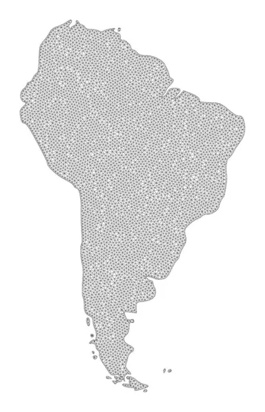 Polygonal Network Mesh High Resolution Raster Map of South America Abstractions — Stock Photo, Image