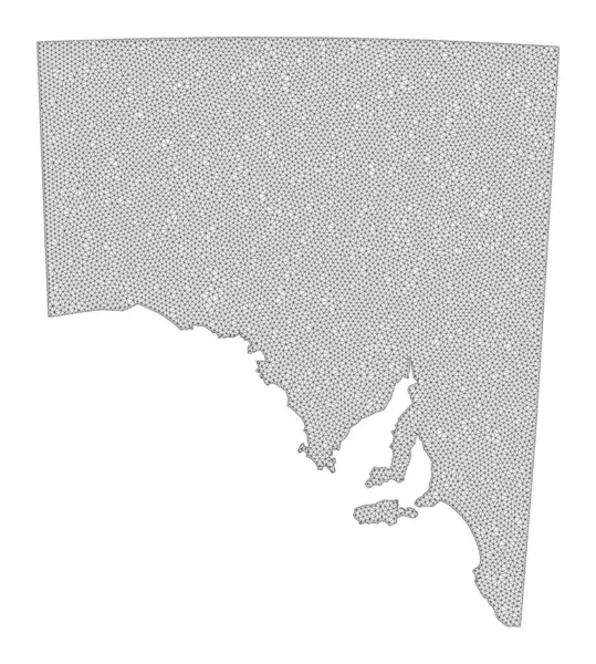 Malha de armação de arame poligonal Mapa de Raster de alto detalhe da Austrália do Sul Abstrações — Fotografia de Stock