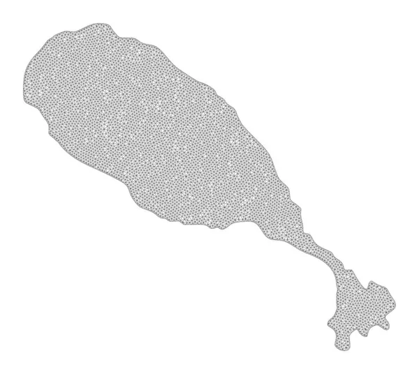 Polygant Carcass Mesh High Resolution Raster Map of St Kitts Island Abstractions — 스톡 사진